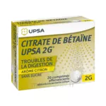 Citrate De Betaïne Upsa 2 G Comprimés Effervescents Sans Sucre Citron 2t/10 à Bergerac